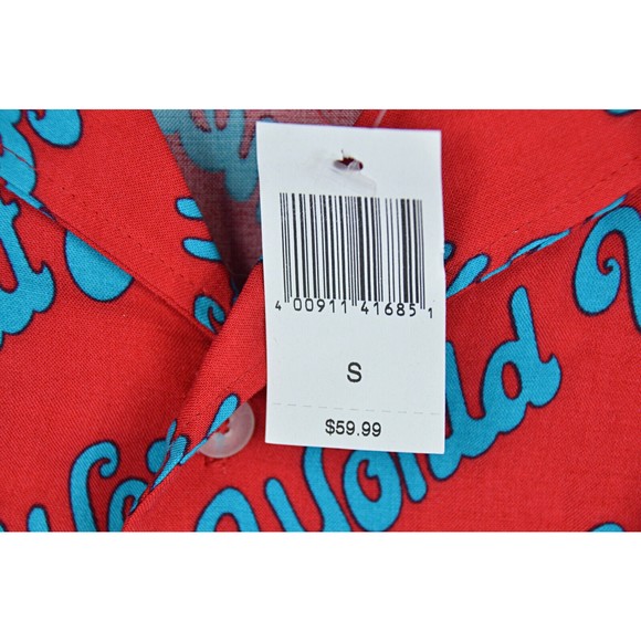 Disney Parks Walt Disney World Casual Red Short Sleeve Button Shirt Size Small - Picture 5 of 7